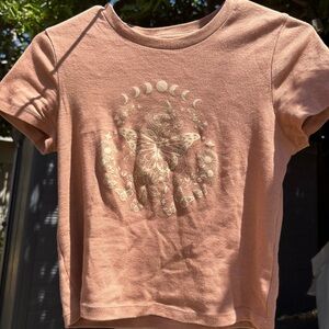 Witchy moon and mushrooms fairy core cropped shirt